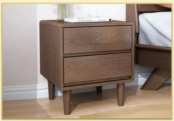 Hình ảnh Mẫu tủ đầu giường gỗ MDF màu óc chó hiện đại TDGTop-0036