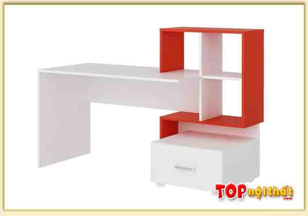 Hình ảnh Bàn học, bàn làm việc màu đỏ phối trắng 1 ngăn kéo BHTop-0215