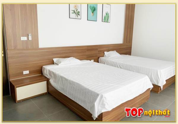 Hình ảnh Giường ngủ đôi cho khách sạn gỗ MDF lõi xanh GNTop-0127