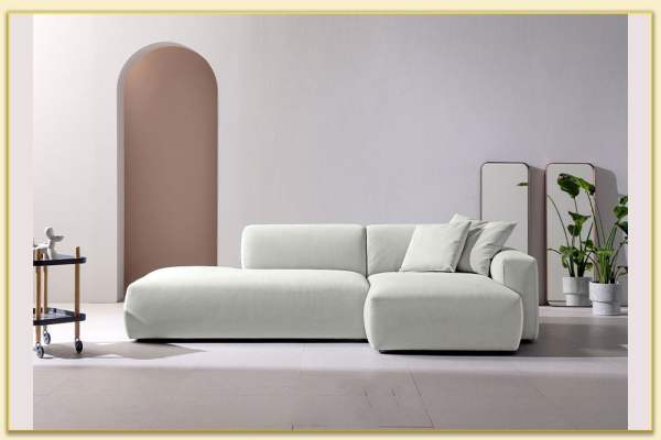 Hình ảnh Sofa góc bọc nỉ màu trắng đẹp Softop-1130
