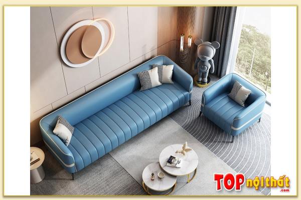 Hình ảnh Ghế sofa phòng khách màu xanh nước biển cho gia chủ mệnh Thủy SofTop-0685